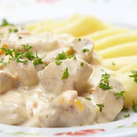 دجاج بالكريمة